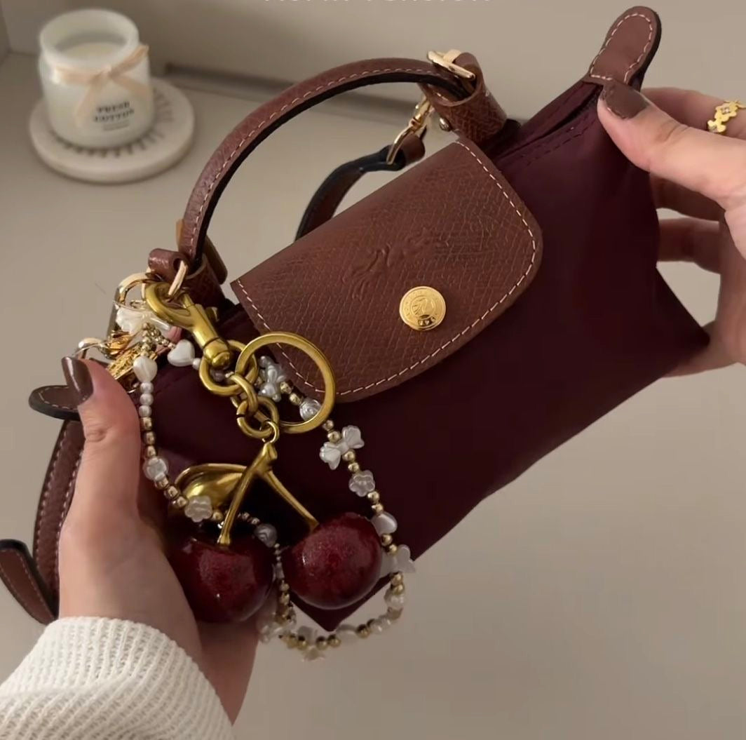 MINI LONG CHAMP BAG burgundy