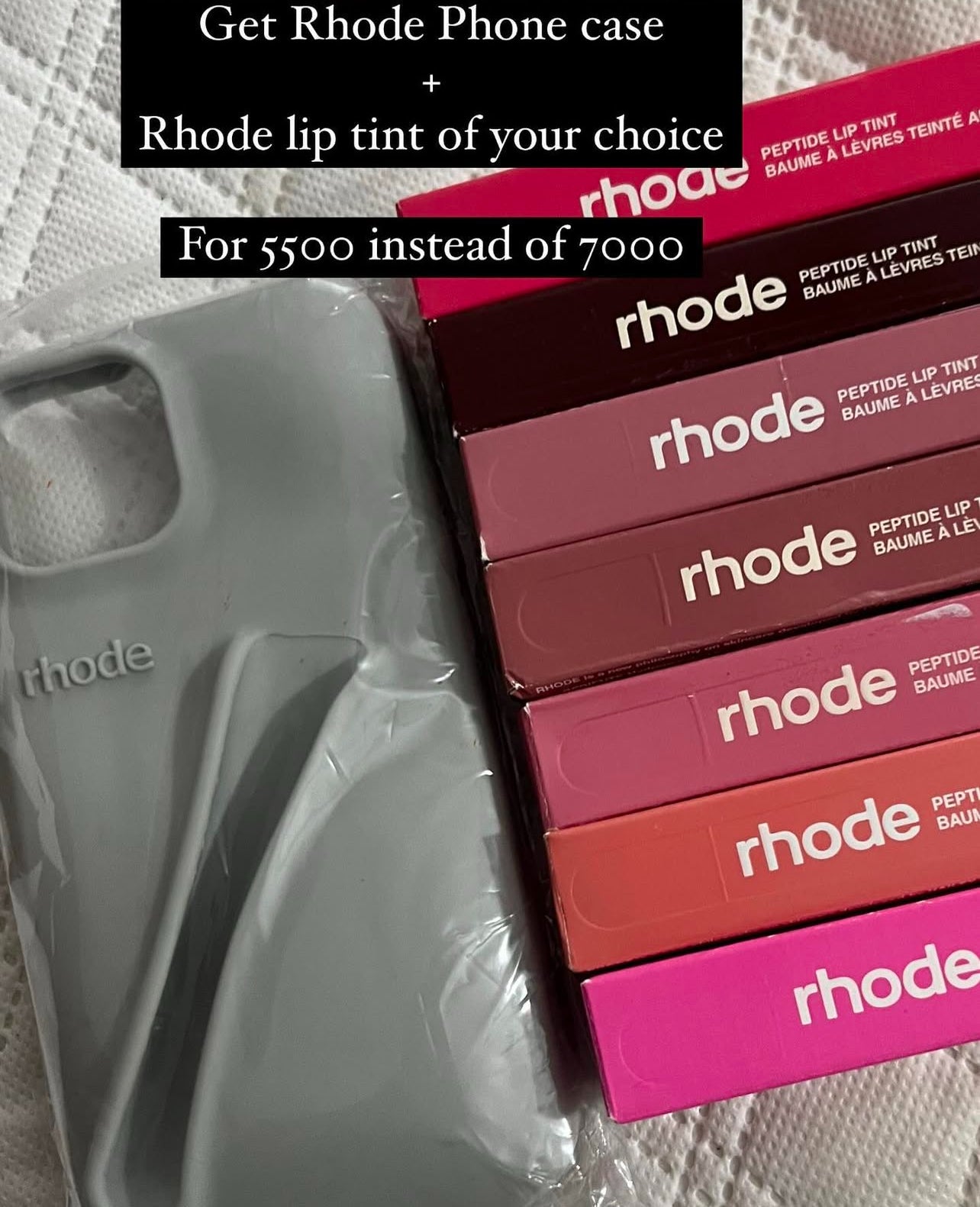 RHODE LOGO PHONE CASE + Rhode lip tint