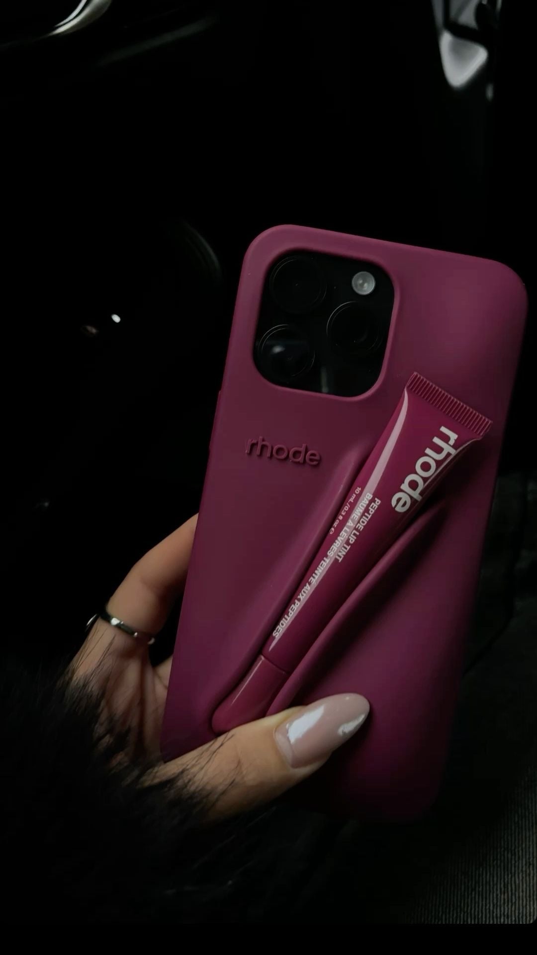 RASPBERRY RHODE PHONE CASE AND LIP TINT