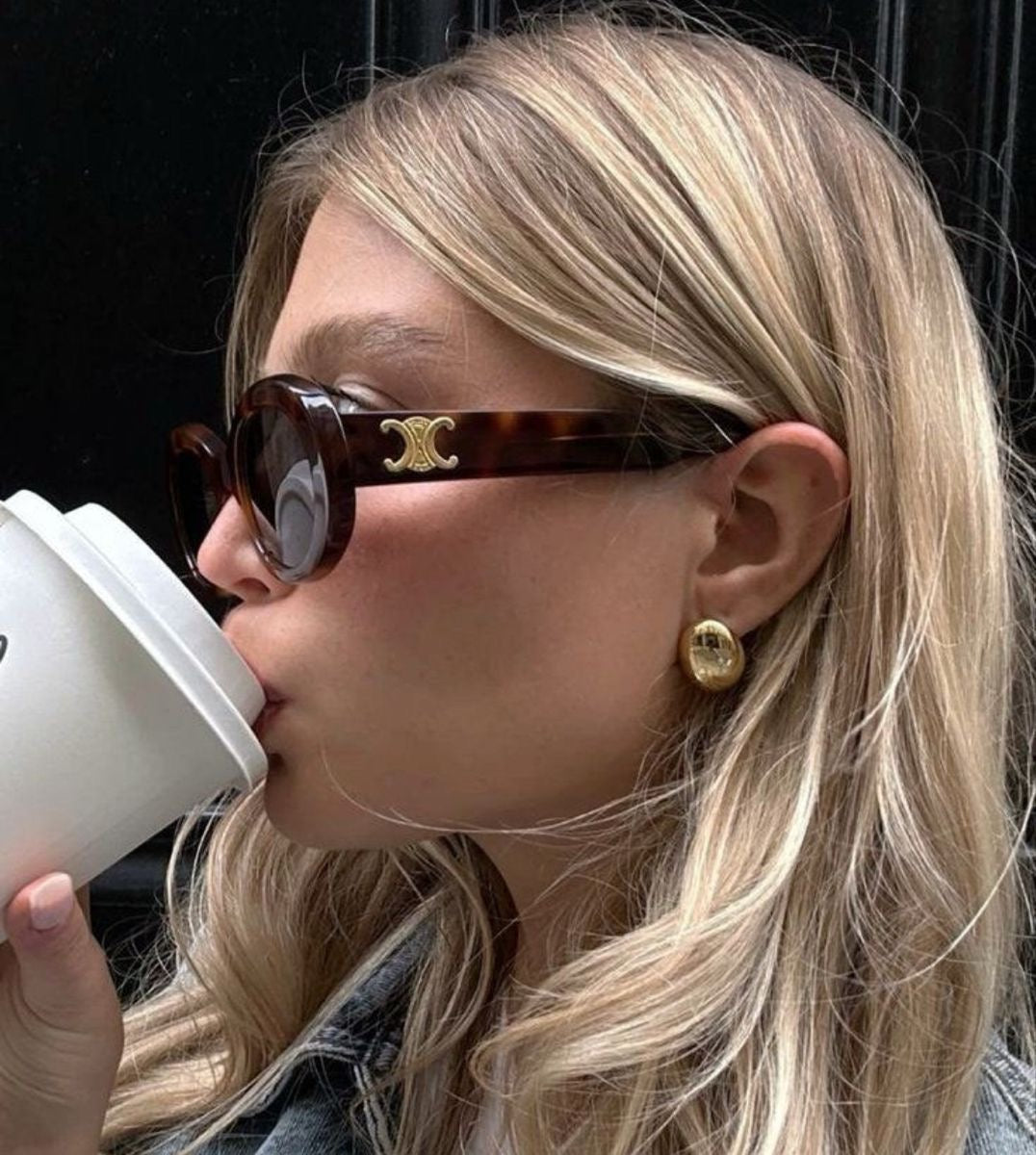 Celine round leopard sunglasses